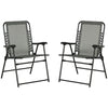 Outsunny Set Of 2 Patio Folding Patio Chairs, Outdoor Camping Chairs, Grey
