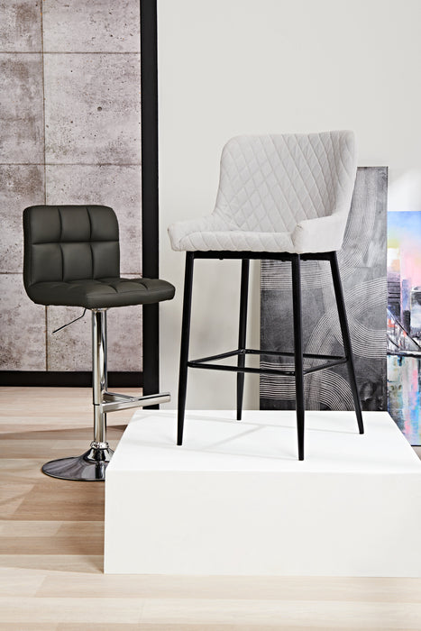 Demi Counter-Height Stool with Velvet-Like Fabric, Metal - Taupe