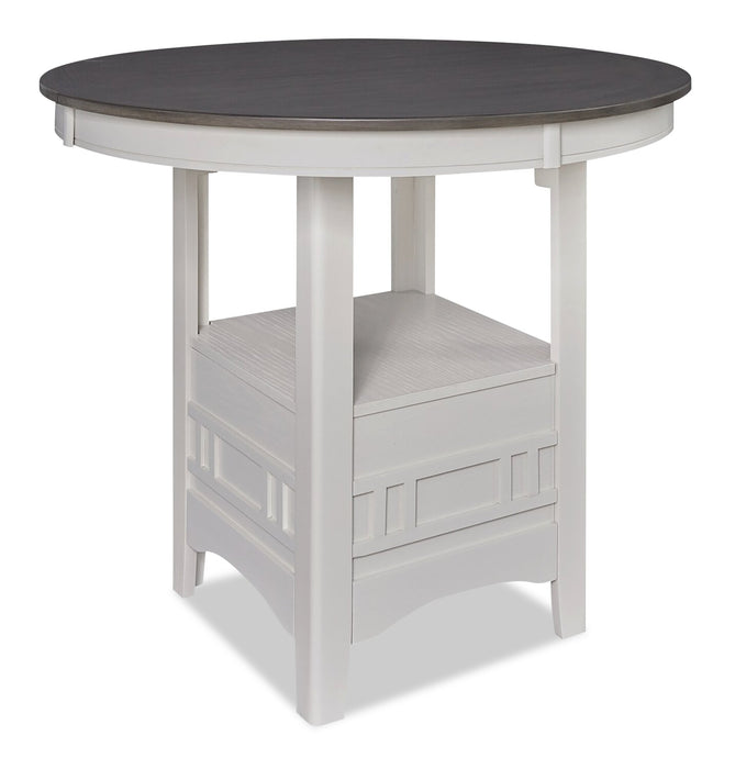 Dena Counter-Height Dining Table with 42-60\"W Extension, Round  - Dove Grey