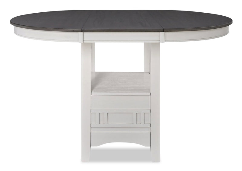 Dena Counter-Height Dining Table with 42-60\"W Extension, Round  - Dove Grey