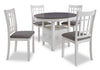 Dena 5pc Dining Set with Table & Chairs, 42-60\"W Extension, Round - Dove Grey