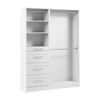 Bestar Florence 61\" Modular Reach-In/Walk-In Closet System with Rods, Shelves and Drawers Shaker Style - White