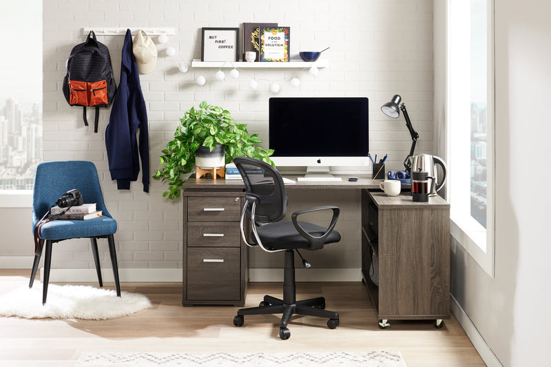 Eden Dining Chair with Linen-Look Fabric, Metal - Blue