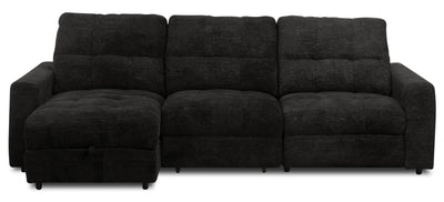 Scott Living Elevate Modular 3-Piece Left-Facing Chenille Fabric Power Reclining and Sliding Sectional - Ebony | Sofa sectionnel modulaire à coulissement et inclinaison électriques de gauche Elevate de Scott Living 3 pièces en tissu de chenille - Ebony