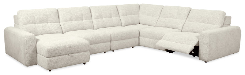 Scott Living Elevate Modular 6-Piece Left-Facing Chenille Fabric Power Reclining and Sliding Sectional - Beige