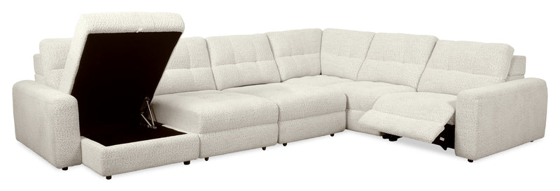 Scott Living Elevate Modular 6-Piece Left-Facing Chenille Fabric Power Reclining and Sliding Sectional - Beige