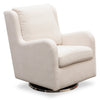 Ellie 29\" Linen-Look Fabric Swivel Glider Accent Chair with Wingback and Recessed Arms - Beige