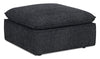 Fusion 33.85\" Charcoal Grey Chenille Fabric Ottoman with Feather Down Cushion
