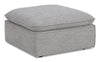 Fusion 33.85\" Silver Grey Chenille Fabric Ottoman with Feather Down Cushion