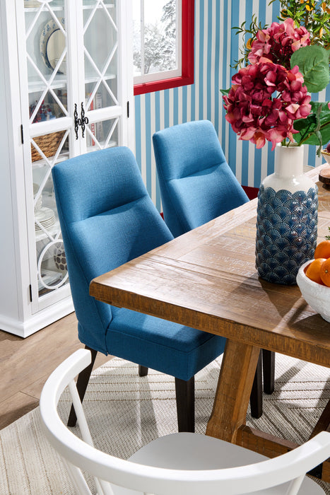 Gabi Dining Chair with Linen-Look Fabric - Blue