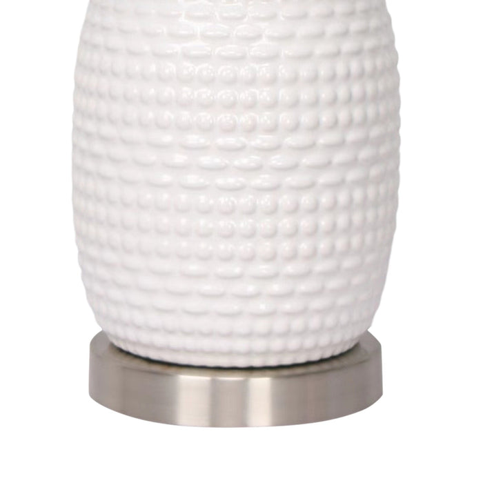 Kort & Co. Gianna 19\" White and Silver Ceramic Table Lamp