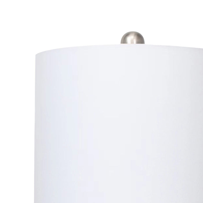 Kort & Co. Gianna 19\" White and Silver Ceramic Table Lamp