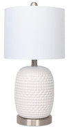 Kort & Co. Gianna 19\" White and Silver Ceramic Table Lamp