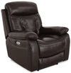 Hayes 38\" Genuine Leather Power Reclining Chairs with Adjustable Headrest - Brown