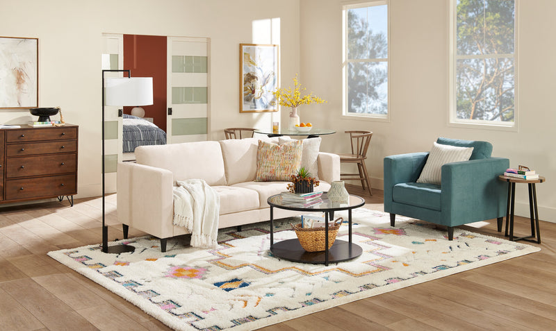 Kort & Co. Jax Matte Black and Gold 2-Piece Set - with Table and Floor Lamp and USB Charging