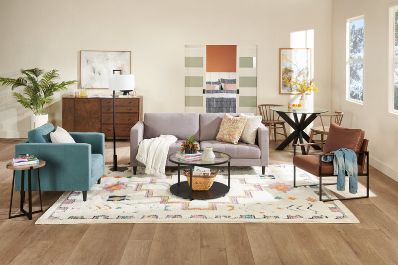 Kort & Co. Jax Matte Black and Gold 2-Piece Set - with Table and Floor Lamp and USB Charging