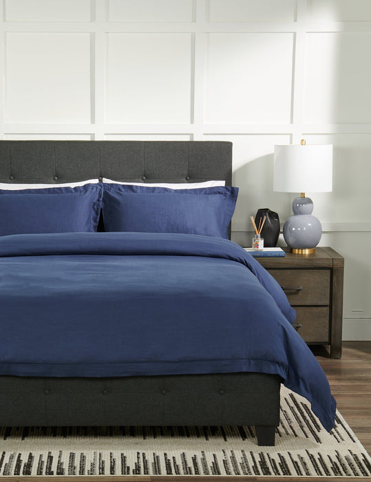 Kort & Co. Indigo 3-Piece Queen Duvet Cover Set - Navy