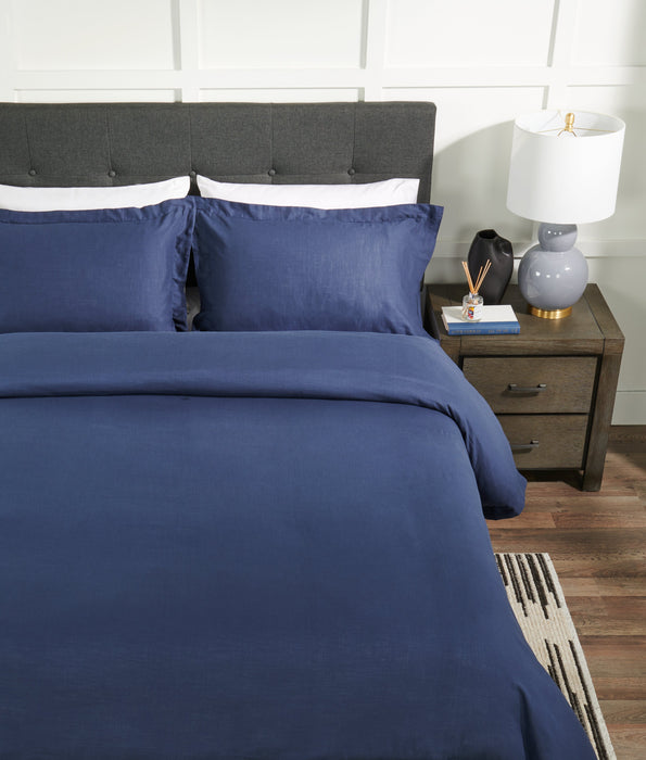 Kort & Co. Indigo 3-Piece Queen Duvet Cover Set - Navy