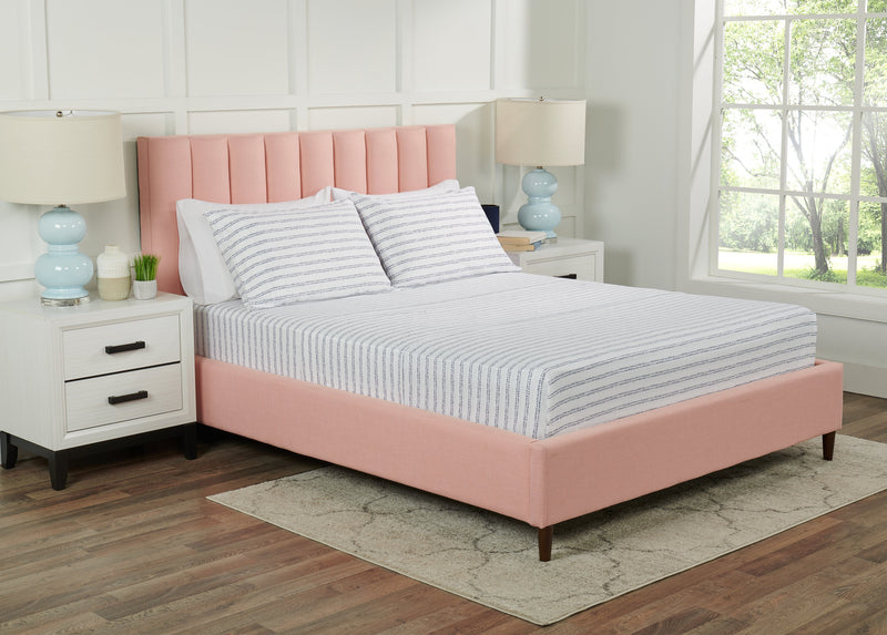 Kort & Co. Stripe 4-Piece Queen Sheet Set - Blue and White