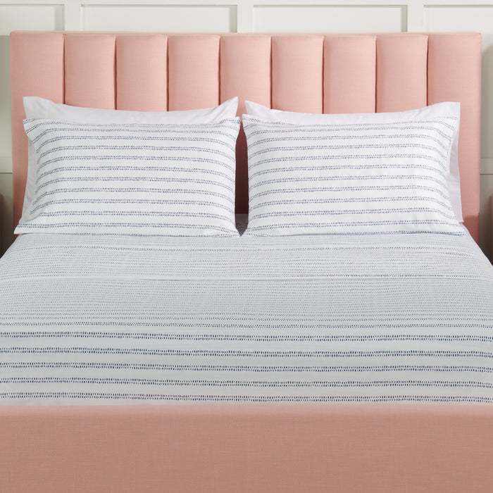 Kort & Co. Stripe 4-Piece Queen Sheet Set - Blue and White