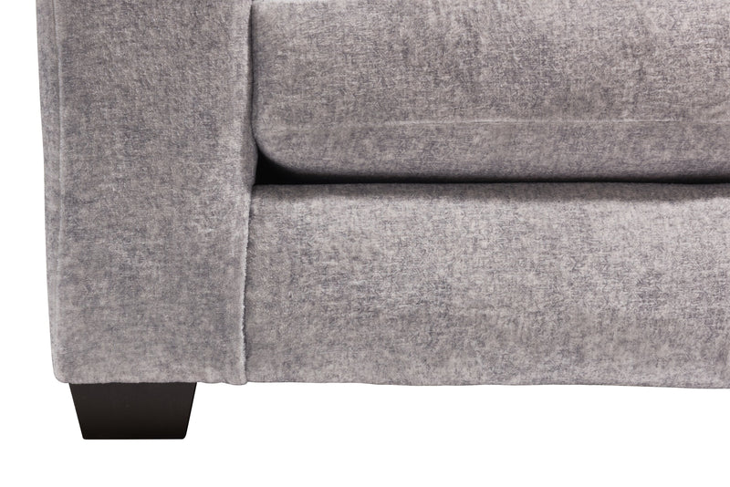 Made in Canada Koda 2-Piece Right-Facing Chenille Fabric Sectional with Reversible Cushions - Plush Paloma Grey