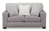Made in Canada Koda 67\" Chenille and Faux Fur Fabric Loveseat with Removable Cushions - Plush Paloma Grey