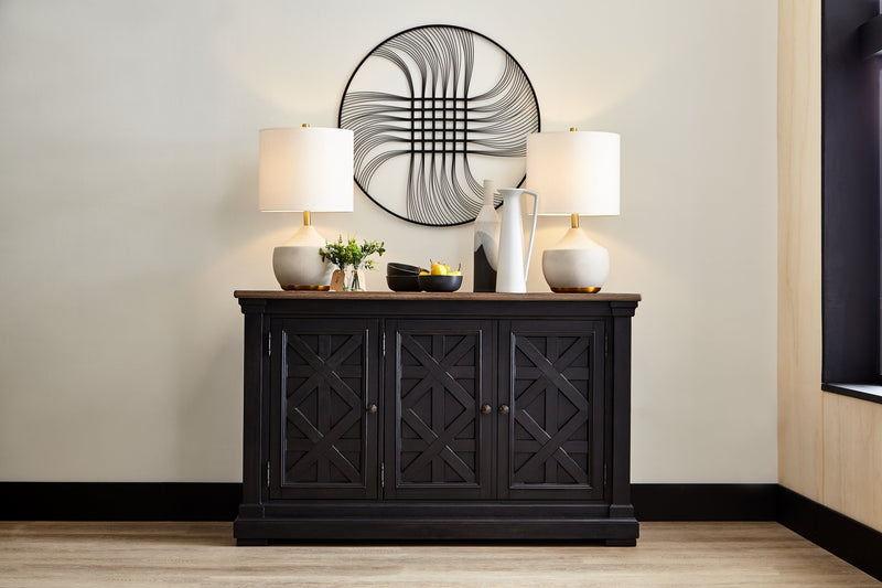 Isla Dining Server with Storage, 57.8\"W - Rustic Black