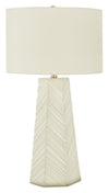 29\" White Ceramic Table Lamp