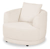 Moon 35.8\" Fabric Curved Chair with Accent Pillow - Wooly Almond White