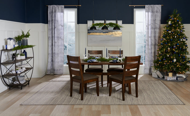 Plum Dining Table, Wood, Live-Edge Look, 70.75\"W- Nutmeg Brown