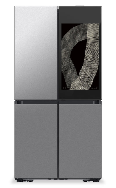 Samsung 36" 22.5 Cu. Ft. Bespoke Counter-Depth 4-Door Flex™ with AI Family Hub+™ Refrigerator - Stai… | Réfrigérateur BESPOKE Samsung de 22,5 pi³ et de 36 po de profondeur comptoir à 4 portes FlexMC avec …