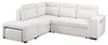 Primo Coast 3-Piece Left-Facing Ivory White Fabric Sleeper Sectional with Storage Chaise and Storage Armrest