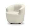 Ivie 28.7\" Chenille Boucle Fabric Curved Swivel Accent Chair - White