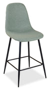Jax Counter-Height Stool with Polyester Fabric, 26\"H, Metal - Green