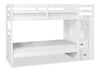 Quinn Bunk Bed with Built-in Staircase Dresser & Guard Rail for Kids, White - Twin/Twin