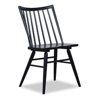 Astro Dining Chair with Curved Spindle-Back - Black
