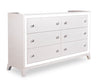 Halo Bedroom 6-Drawer Dresser with LED Light, 58\"W x 35\"H, Glam - White