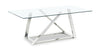 Briar 47\" Modern Glass Top Coffee Table - Silver