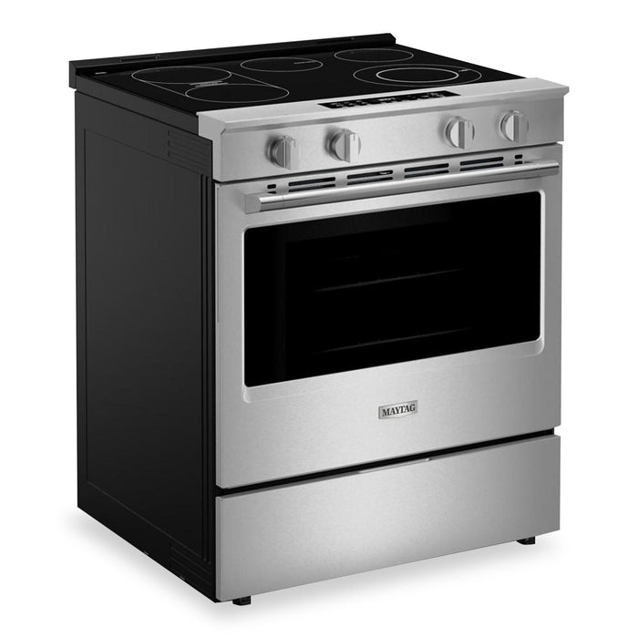Maytag 30\" 5.3 Cu. Ft. Slide-In Electric Range with No Preheat Air Fry - Fingerprint Resistant Stainless Steel - YMSES7030SZ