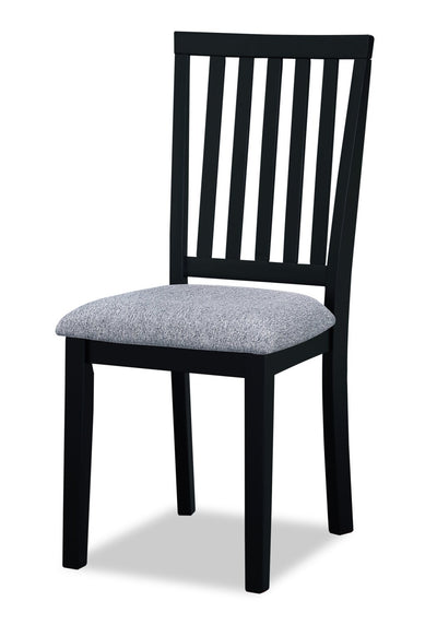 Bryn Dining Chair with Fabric Seat, Slat-Back - Black | Chaise de salle à manger Bryn avec siège en tissu, dossier à lattes - noire