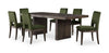 Zelda 7pc Dining Set with Table & 6 Chairs, 78-96\"W - Green & Espresso Brown