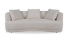 Moon 91\" Fabric Curved Sofa with Accent Pillows - Wooly Almond White