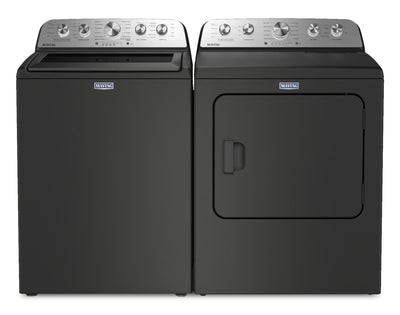 Maytag 5.4 Cu Ft. Top Load Agitator Washer and 7.0 Cu. Ft. Electric Dryer – Volcano Black - MATL565B | Laveuse à chargement par le haut de 5,4 pi³ et sécheuse électrique de 7,0 pi³ de Maytag - noir volcan - MATL565B