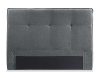 Amos Upholstered Headboard in Charcoal Fabric, Tufted - King Size