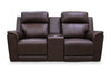 Vibe 76\" Genuine Leather Massage Power Reclining Loveseat with Immersive Audio and Power Headrests - Brown