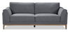 Valley 83.5\" Fabric Sofa with Rubberwood Base and Legs - Pewter