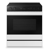 Samsung 6.3 Cu. Ft. Smart Electric Slide In Range with Oven Camera - White Glass - NSE6DB870012AC