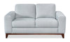 River 63.3\" Linen-Look Fabric Loveseat with Wood Base and Legs - Grey