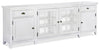 Wesley 90\" Traditional TV Stand with Storage and Cable Management for TVs up to 95\" - Chalk White
