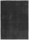 Faux Fur Channel Dark Grey Area Rug with Memory Foam Backing - 7' x 10'